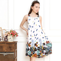 Sanderala Sexy kobiety bawełna drukuj bielizna nocna Plue rozmiar bielizna śliczne koszula nocna miękkie cienkie kobiece bielizna koszula nocna odzież domowa 5